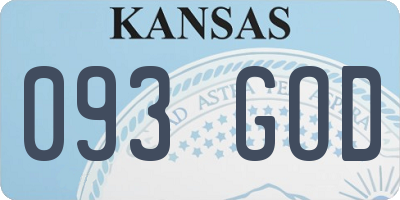 KS license plate 093GOD