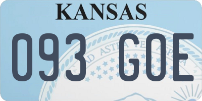 KS license plate 093GOE
