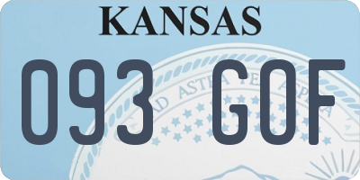 KS license plate 093GOF