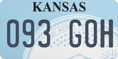 KS license plate 093GOH