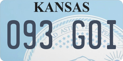 KS license plate 093GOI