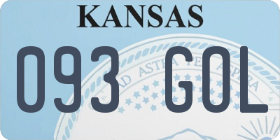 KS license plate 093GOL