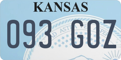 KS license plate 093GOZ