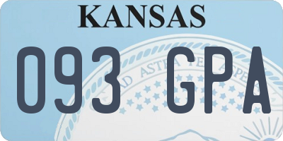 KS license plate 093GPA