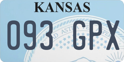 KS license plate 093GPX