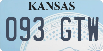 KS license plate 093GTW