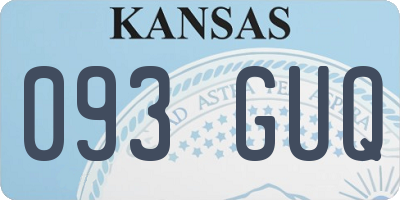 KS license plate 093GUQ