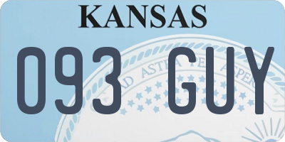 KS license plate 093GUY