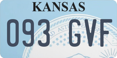 KS license plate 093GVF