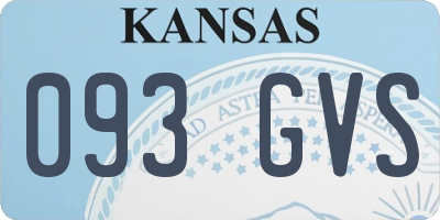 KS license plate 093GVS