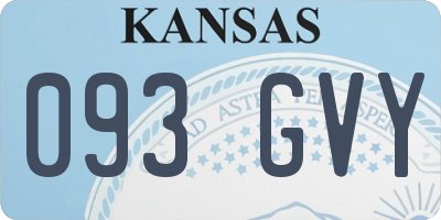KS license plate 093GVY