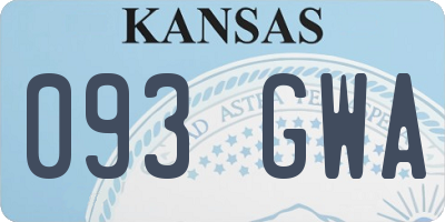 KS license plate 093GWA