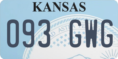 KS license plate 093GWG