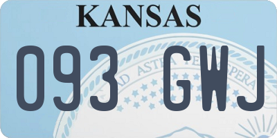 KS license plate 093GWJ