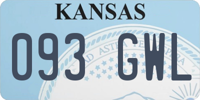 KS license plate 093GWL