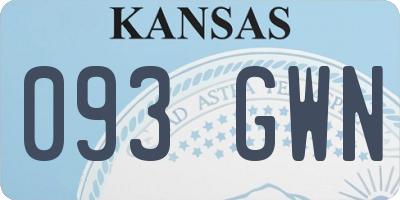 KS license plate 093GWN