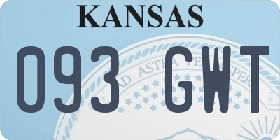 KS license plate 093GWT