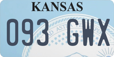 KS license plate 093GWX