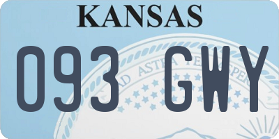 KS license plate 093GWY