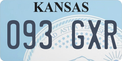KS license plate 093GXR