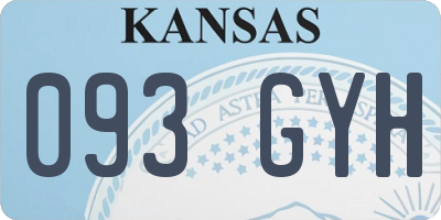 KS license plate 093GYH