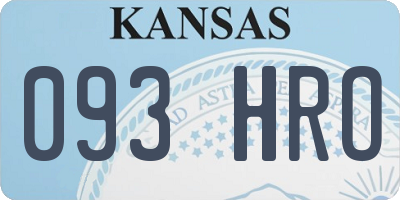 KS license plate 093HRO