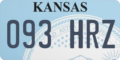 KS license plate 093HRZ