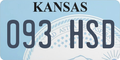 KS license plate 093HSD