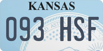 KS license plate 093HSF