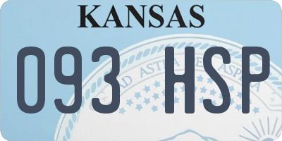 KS license plate 093HSP