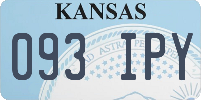 KS license plate 093IPY