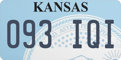 KS license plate 093IQI