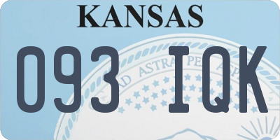 KS license plate 093IQK