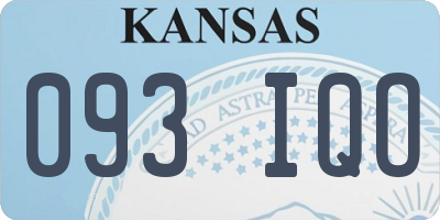 KS license plate 093IQO