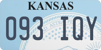 KS license plate 093IQY