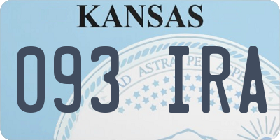 KS license plate 093IRA