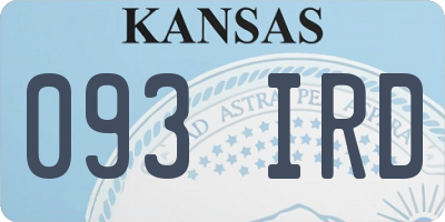 KS license plate 093IRD