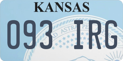 KS license plate 093IRG