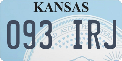 KS license plate 093IRJ