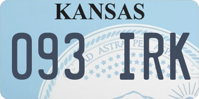 KS license plate 093IRK