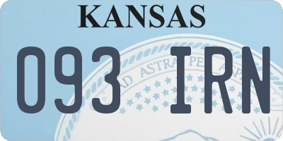 KS license plate 093IRN
