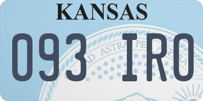 KS license plate 093IRO