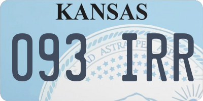 KS license plate 093IRR