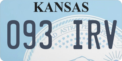 KS license plate 093IRV