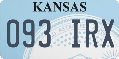 KS license plate 093IRX