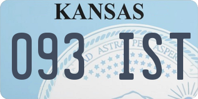 KS license plate 093IST