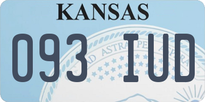 KS license plate 093IUD
