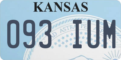 KS license plate 093IUM