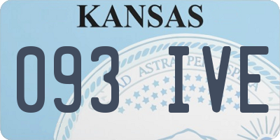 KS license plate 093IVE