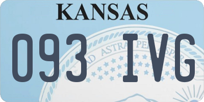 KS license plate 093IVG